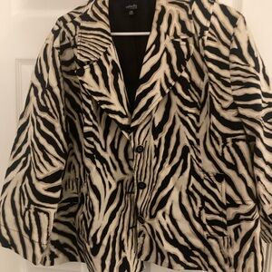 Rafaella Black and White Zebra Blazer